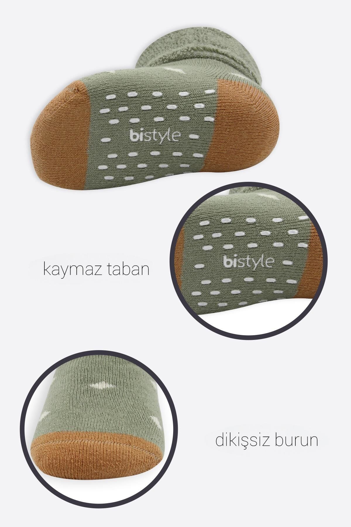 Bi̇style Puanlı Kaymaz Havlu Soket Çorap 2 Li̇ Bs10502 Ni̇l