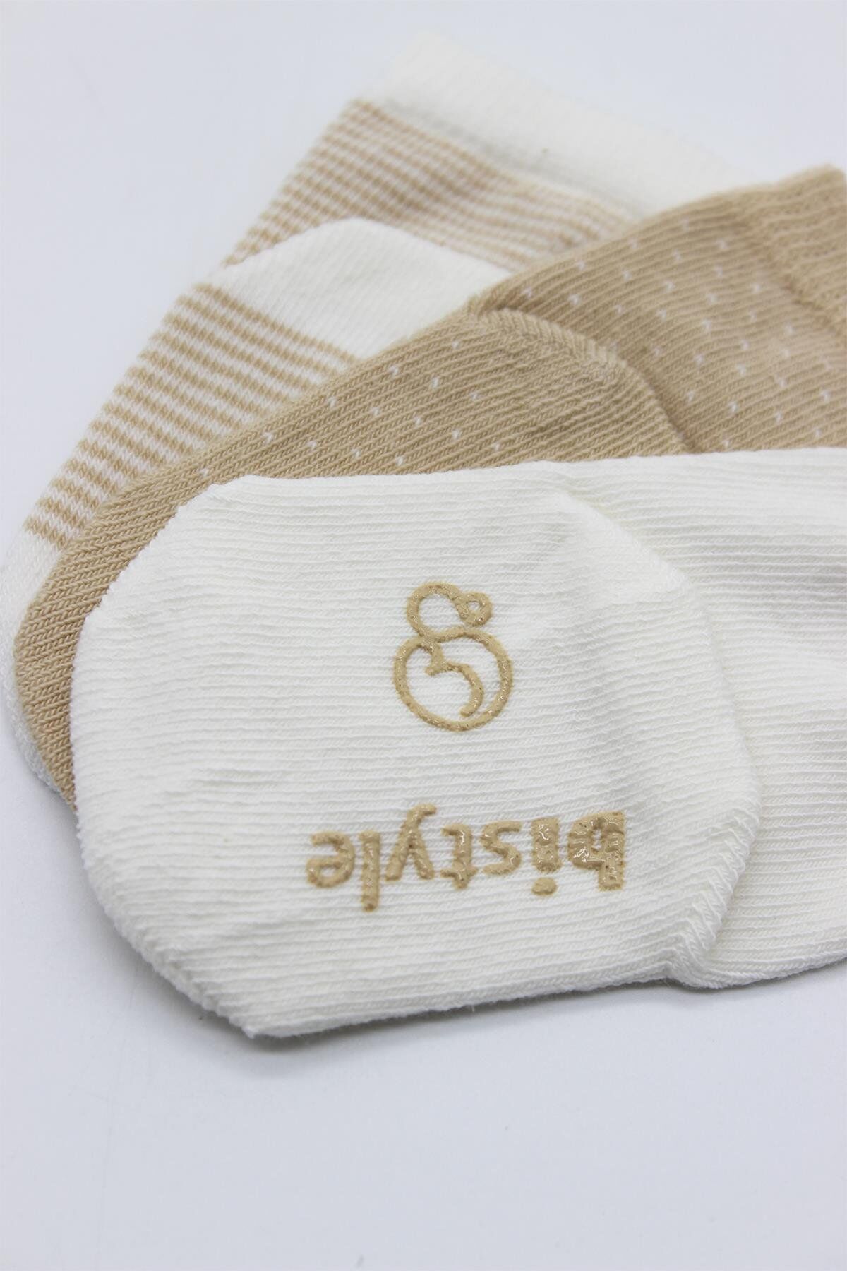 Bi̇style Puanlı Kaymaz Penye Soket Çorap 3 Lü Bs10108 Bej