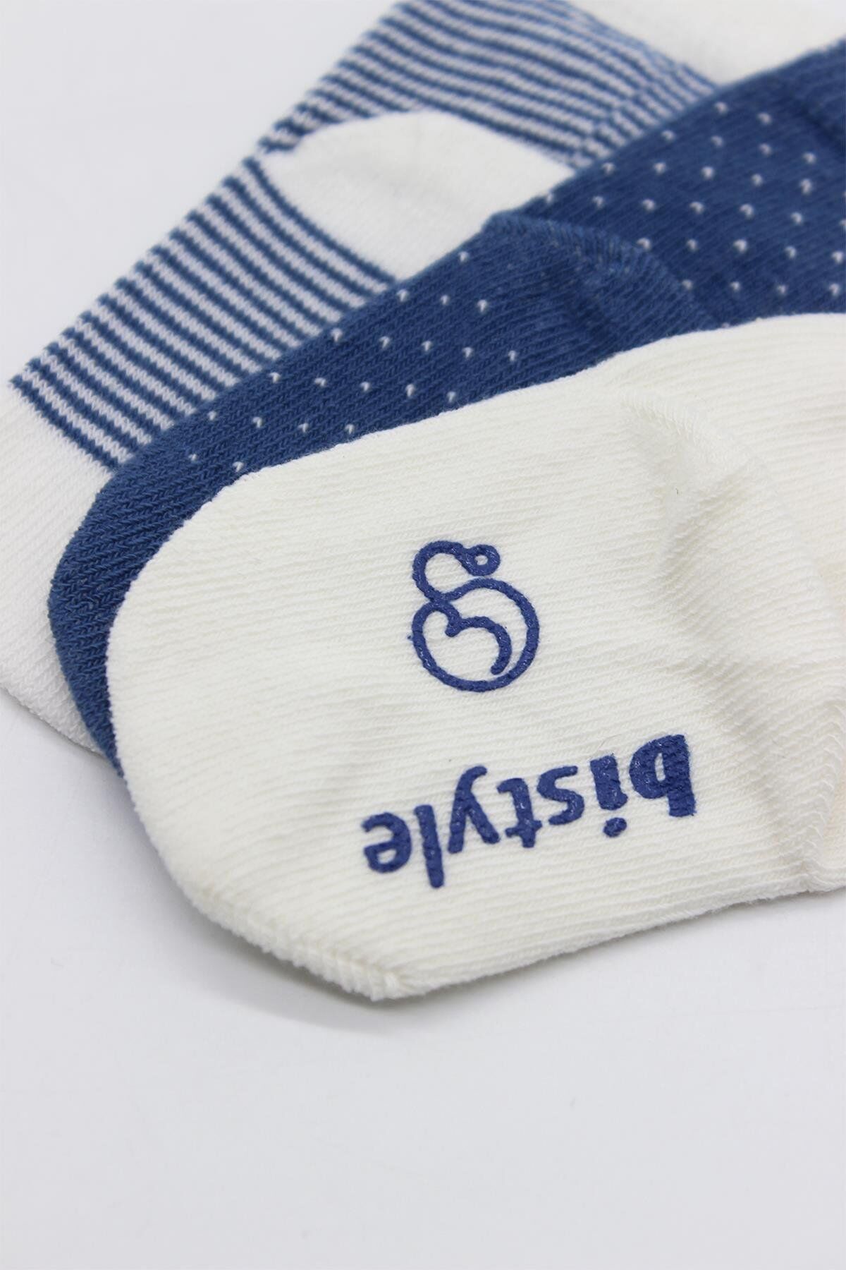 Bi̇style Puanlı Kaymaz Penye Soket Çorap 3 Lü Bs10108 İndi̇go