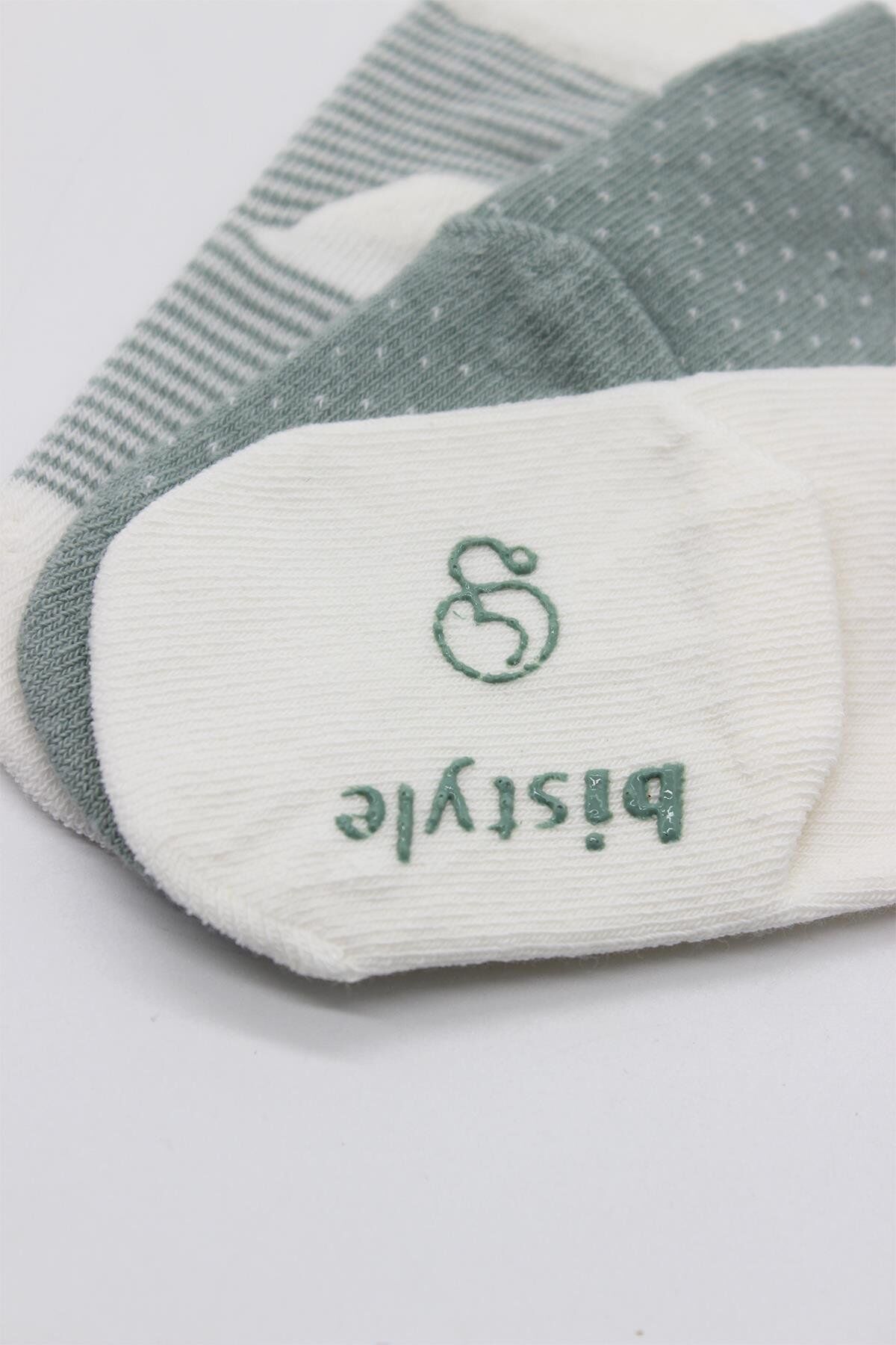 Bi̇style Puanlı Kaymaz Penye Soket Çorap 3 Lü Bs10108 Ni̇l