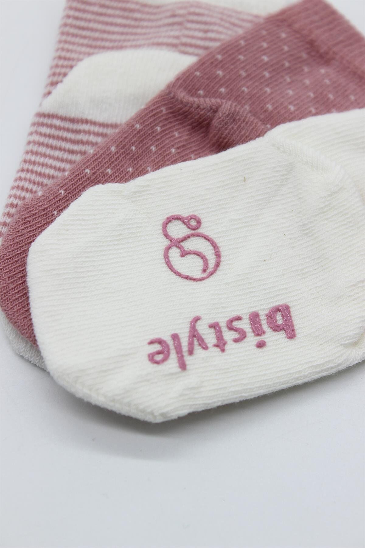 Bi̇style Puanlı Kaymaz Penye Soket Çorap 3 Lü Bs10108 Pudra
