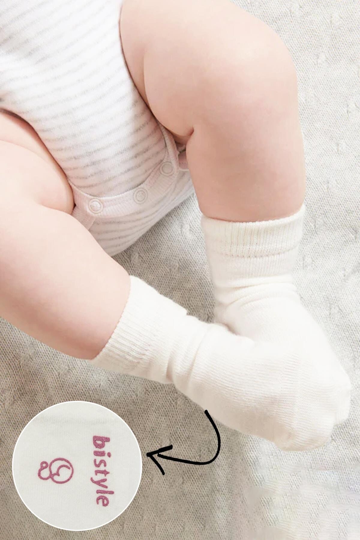 Bi̇style Puanlı Kaymaz Penye Soket Çorap 3 Lü Bs10108 Pudra