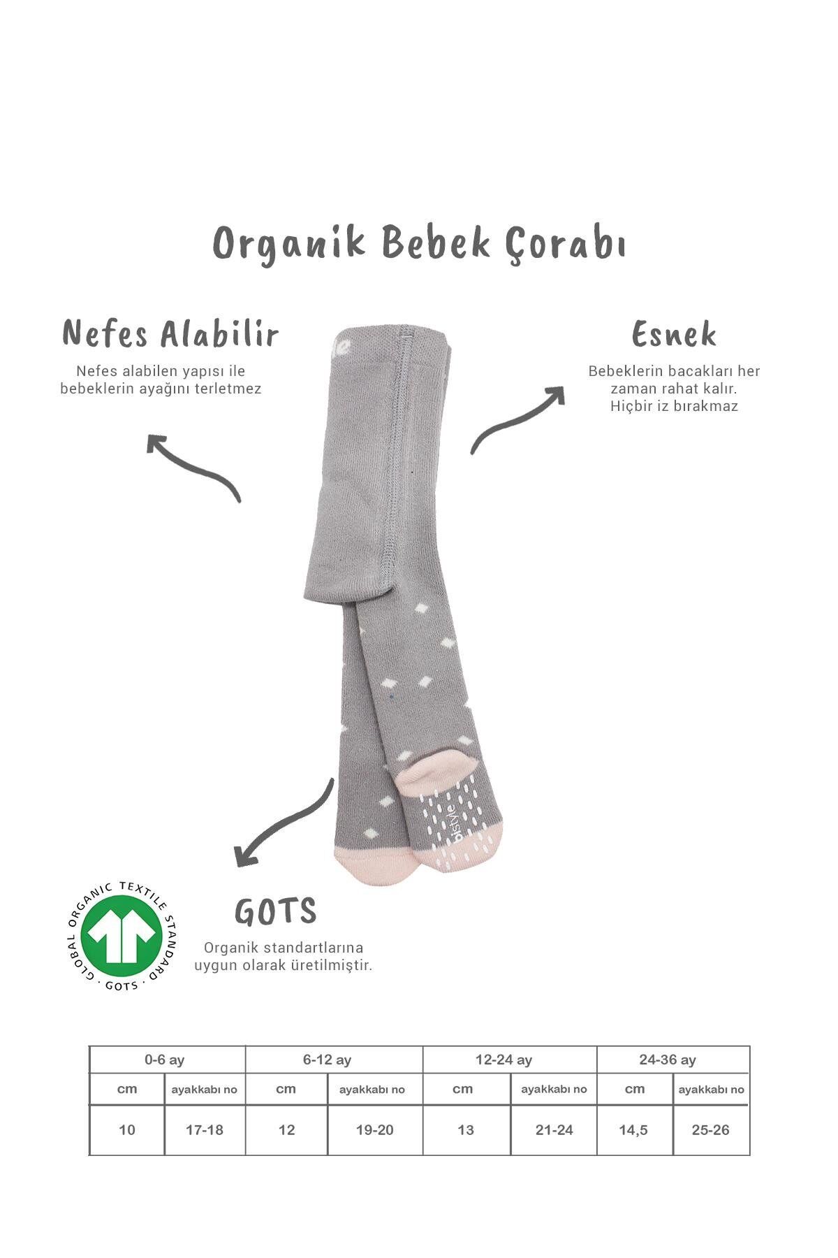 Bi̇style Tekli̇ Puan Kaymaz Havlu Külotlu Çorap Bs50502 Gri̇
