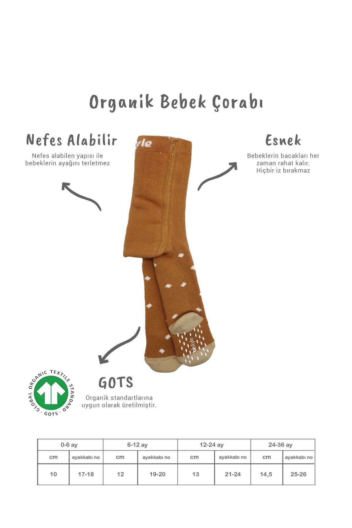 Bi̇style Tekli̇ Puan Kaymaz Havlu Külotlu Çorap Bs50502 Hardal