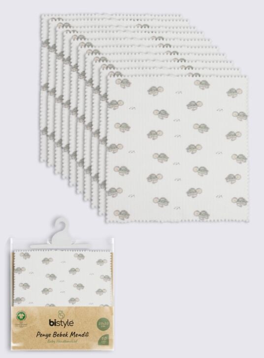 Bi̇style Tortoi̇se 20X20 10 Lu Penye Mendi̇l 90163 Ekru