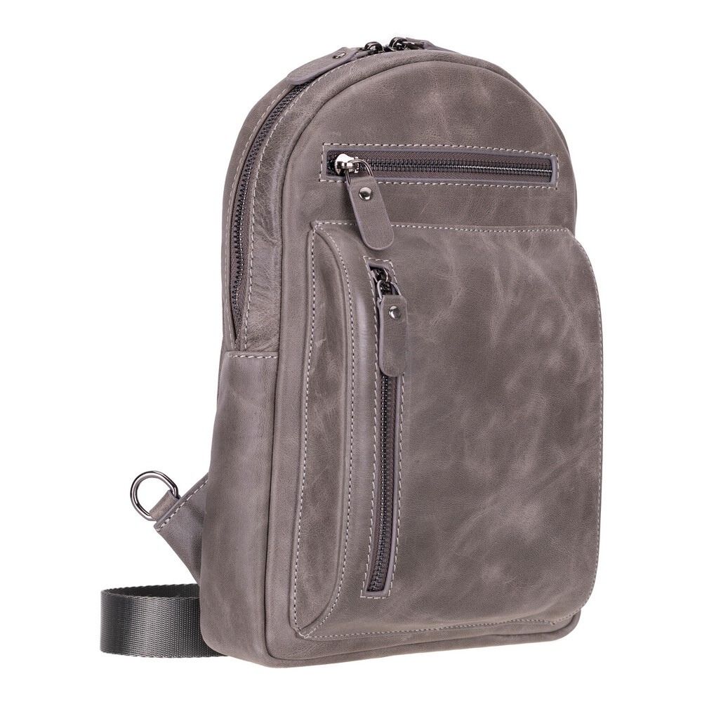 Blake Gerçek Deri̇ Çapraz Çanta Anti̇k Efektli̇ Gri̇