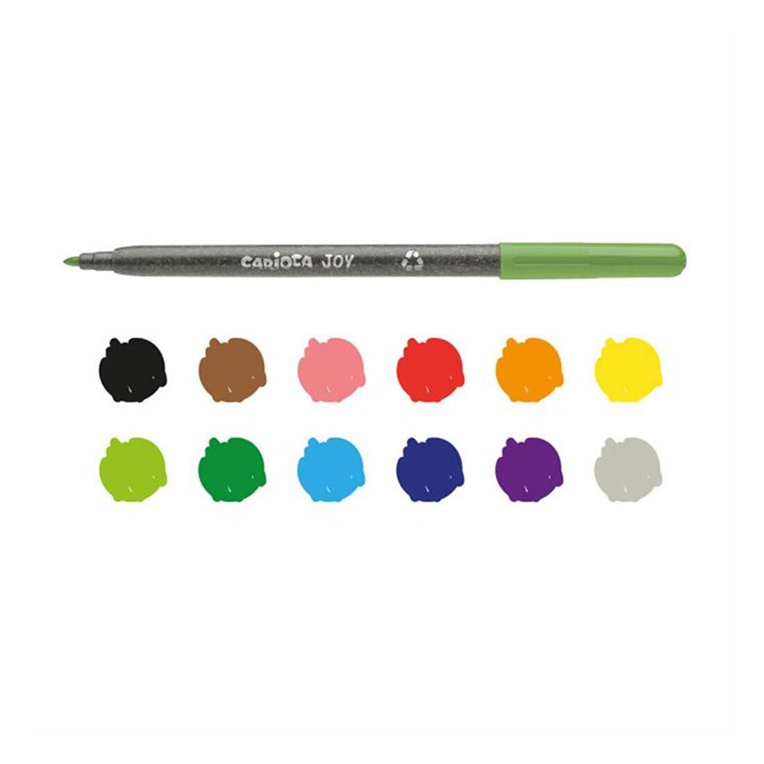 Cari̇oca Ecofamıly Joy Süper Yıkanabi̇li̇r Keçeli̇ Boya Kalemi̇ 12Li̇