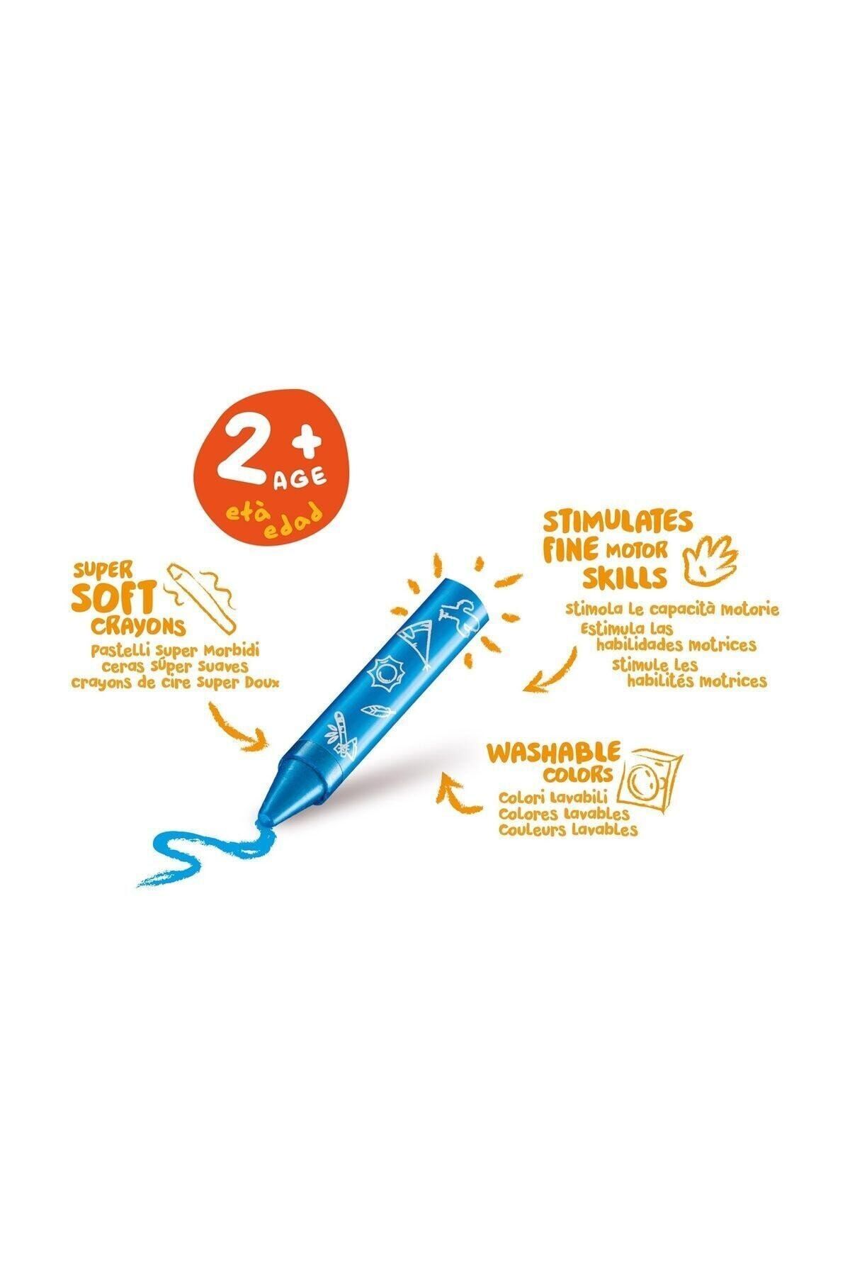 Cari̇oca Jumbo Bebek Elleri̇ Ki̇rletmeyen Pastel Boya Kalemi̇ 8Li̇