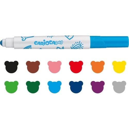 Cari̇oca Jumbo Bebek Süper Yıkanabi̇li̇r Keçeli̇ Boya Kalemi̇ 12Li̇