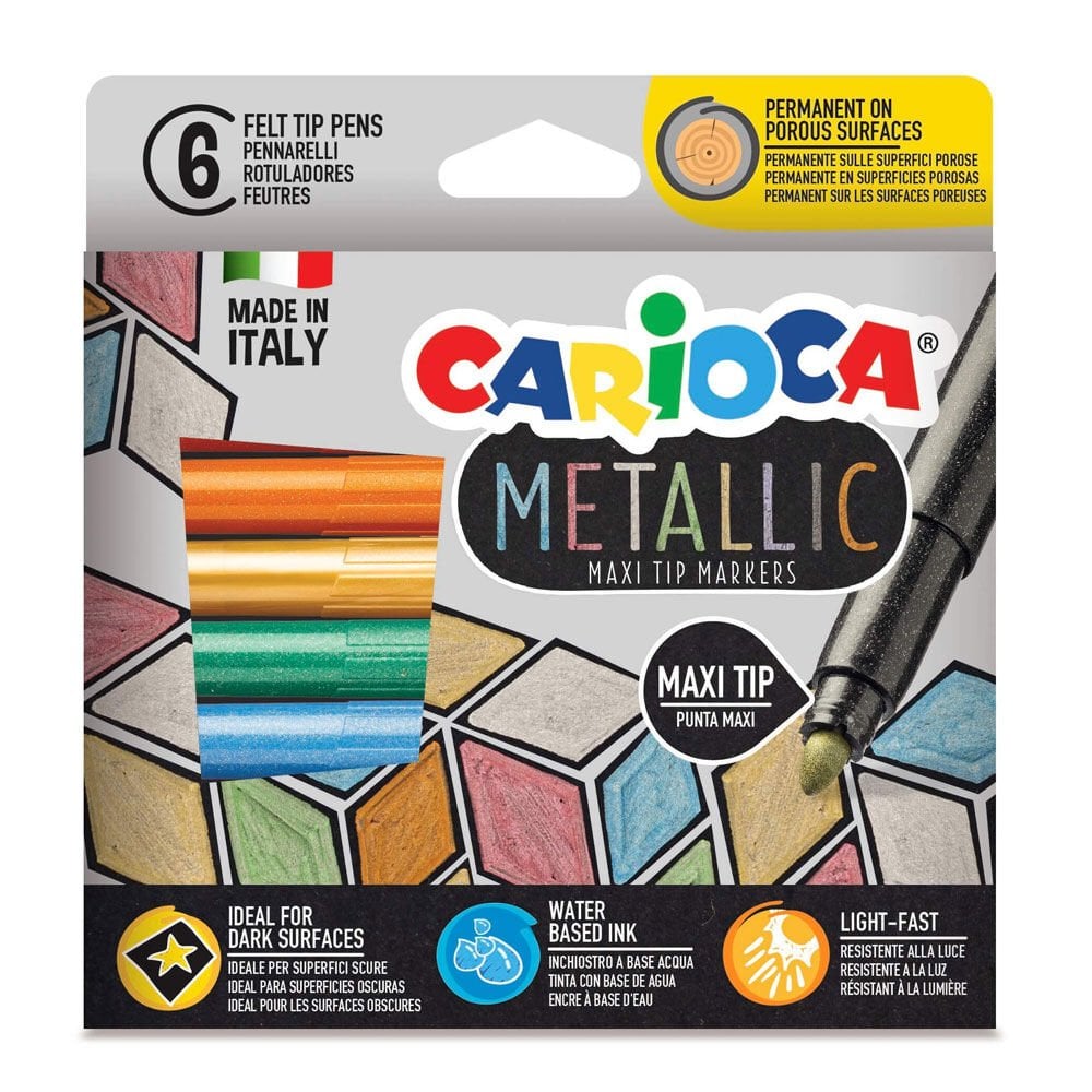 Cari̇oca Metali̇k Jumbo Keçeli̇ Kalem 6Lı