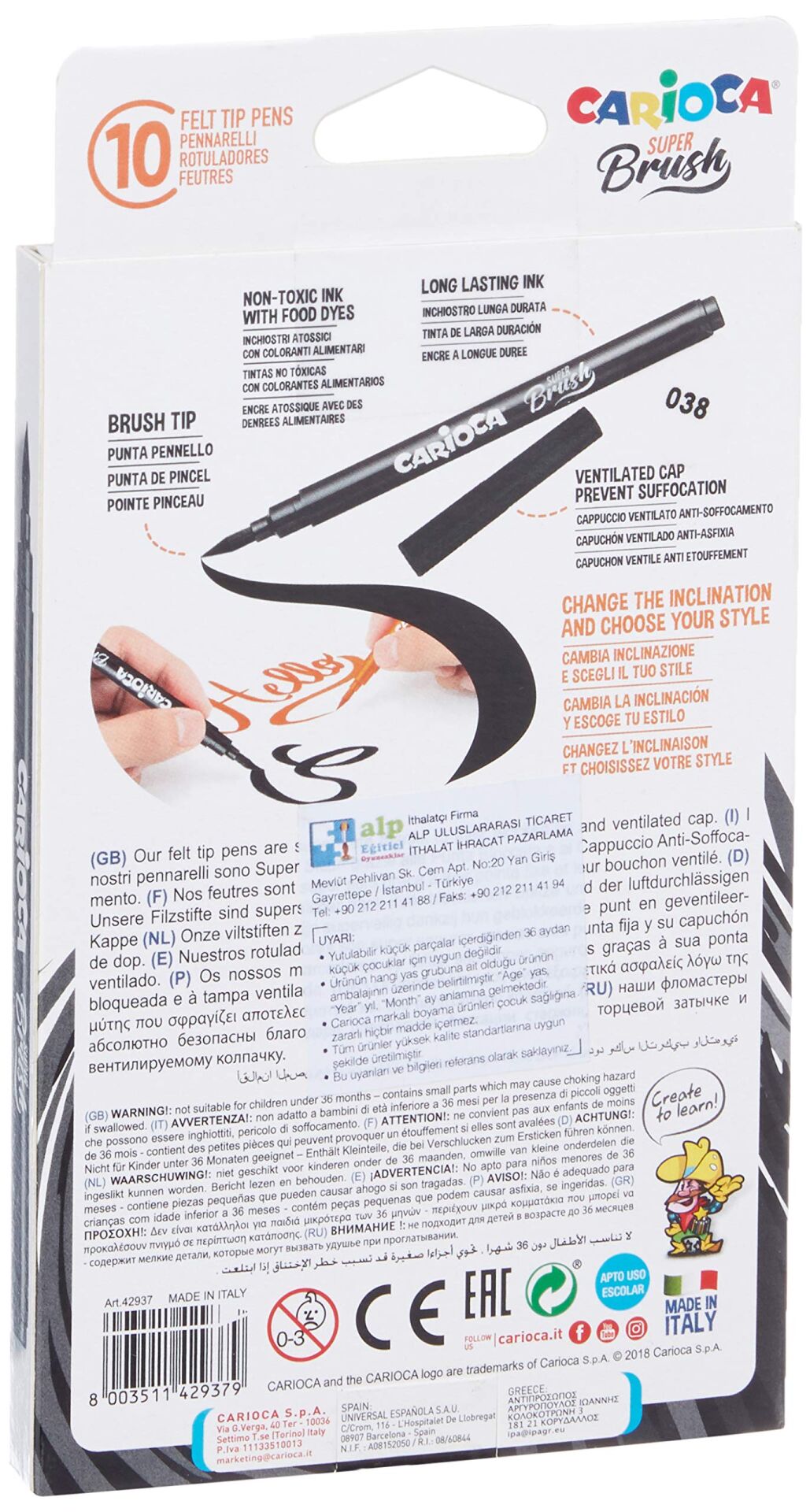 Cari̇oca Süper Brush Keçeli̇ Boya Kalemi̇ 10Lu