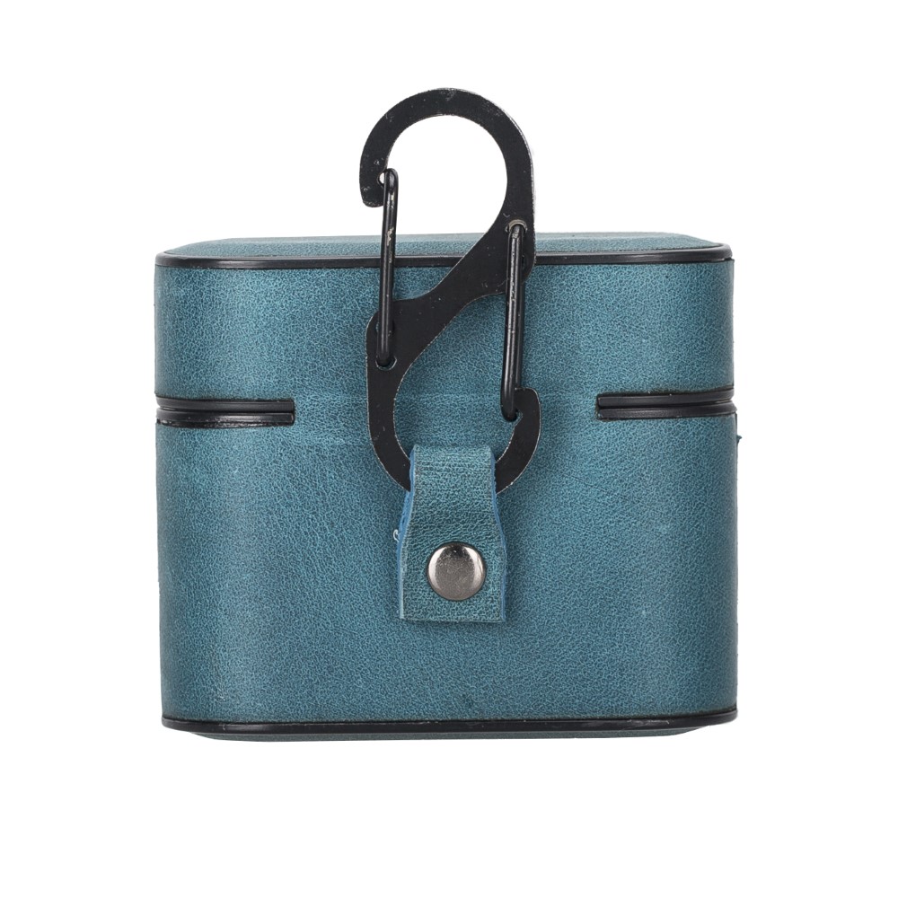 Casquet Apple Ai̇rpods 3.Nesi̇l Uyumlu Deri̇ Kılıf Aa32 Mavi̇