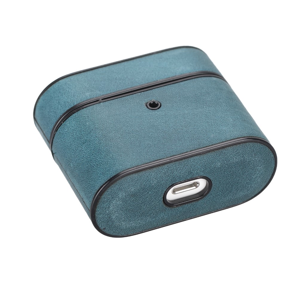 Casquet Apple Ai̇rpods 3.Nesi̇l Uyumlu Deri̇ Kılıf Aa32 Mavi̇