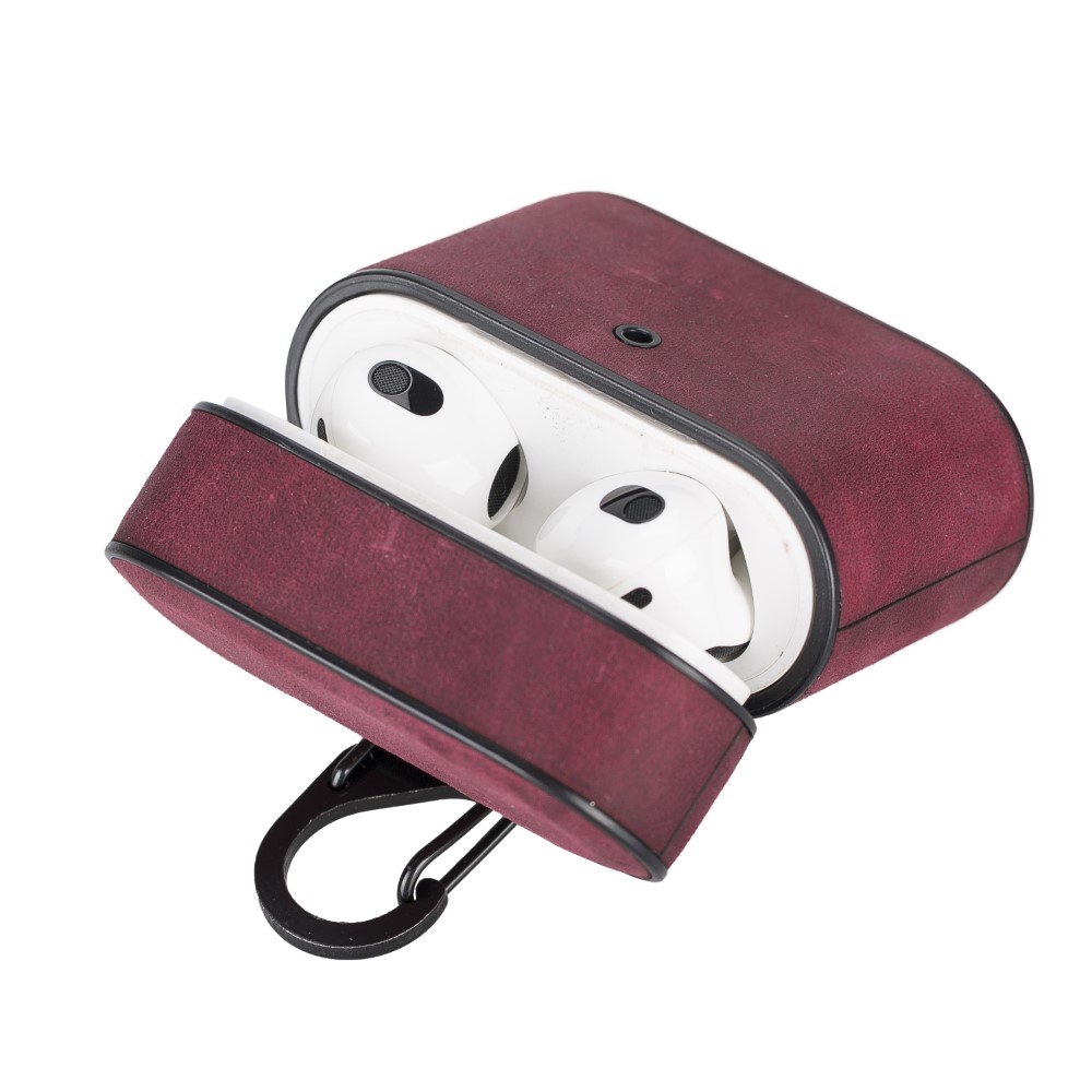 Casquet Apple Ai̇rpods 3.Nesi̇l Uyumlu Deri̇ Kılıf Fuşya