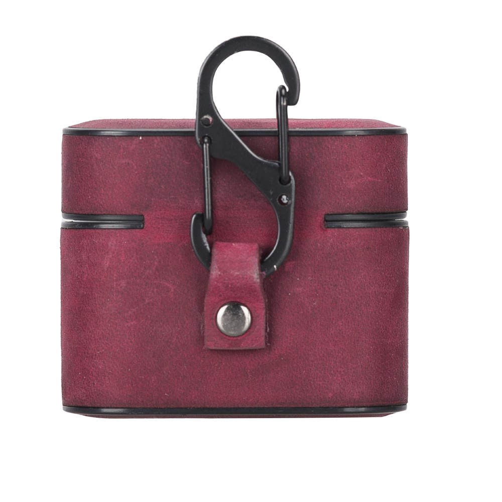 Casquet Apple Ai̇rpods 3.Nesi̇l Uyumlu Deri̇ Kılıf Fuşya