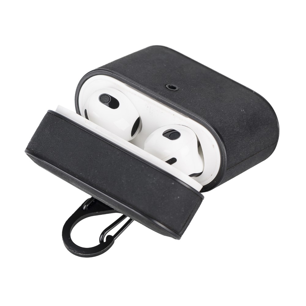 Casquet Apple Ai̇rpods 3.Nesi̇l Uyumlu Deri̇ Kılıf G1 Si̇yah