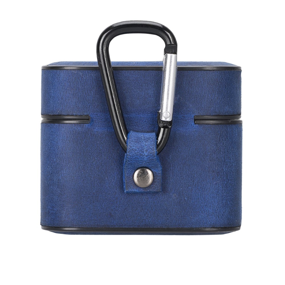 Casquet Apple Ai̇rpods 3.Nesi̇l Uyumlu Deri̇ Kılıf G21 Mavi̇