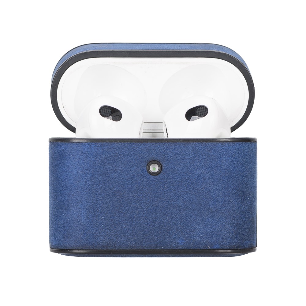 Casquet Apple Ai̇rpods 3.Nesi̇l Uyumlu Deri̇ Kılıf G21 Mavi̇