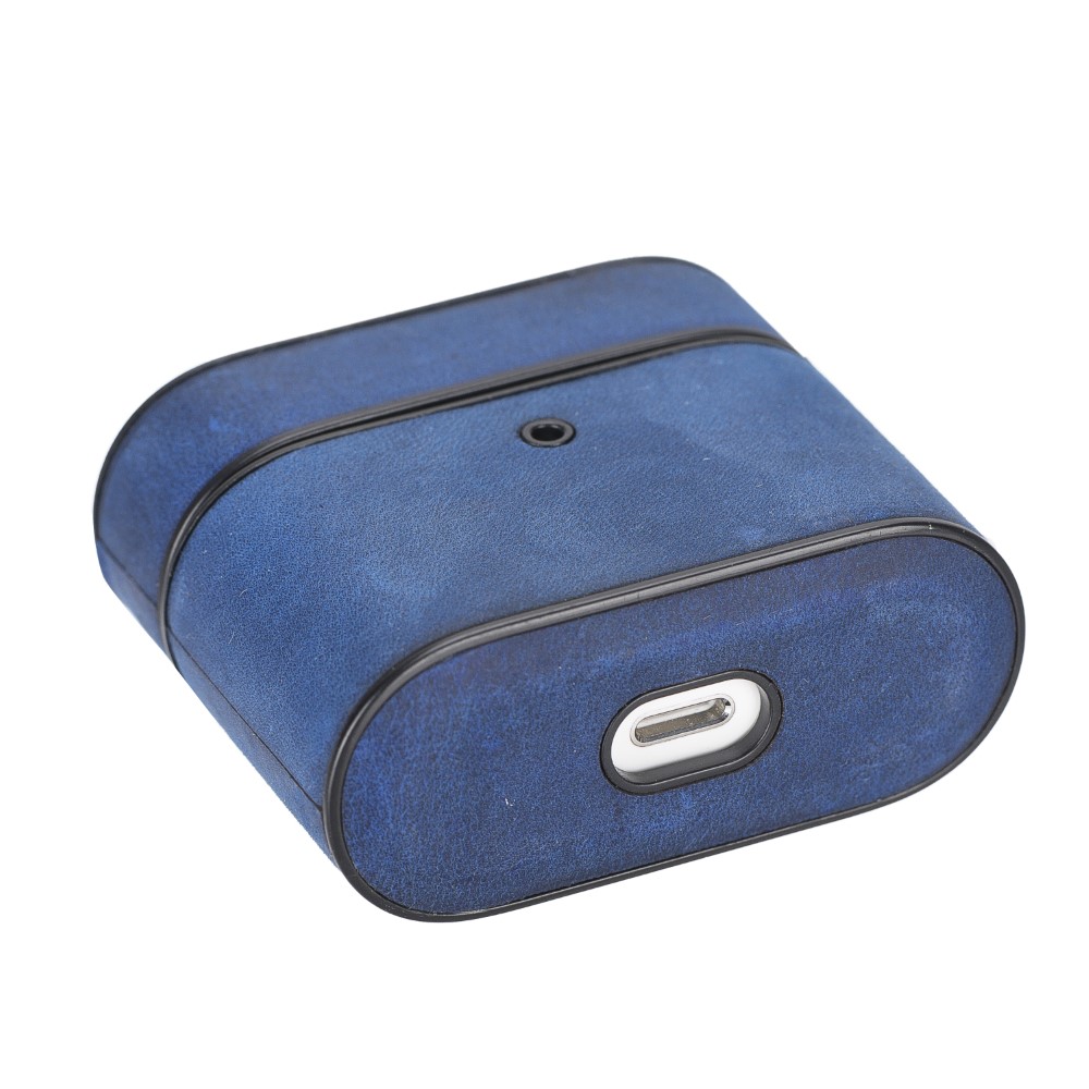 Casquet Apple Ai̇rpods 3.Nesi̇l Uyumlu Deri̇ Kılıf G21 Mavi̇