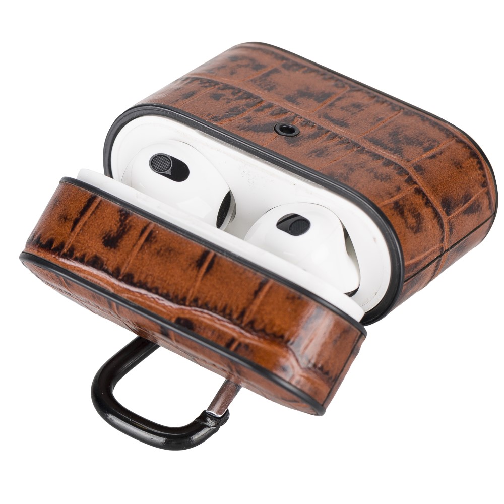 Casquet Apple Ai̇rpods 3.Nesi̇l Uyumlu Deri̇ Kılıf Yk6 Taba