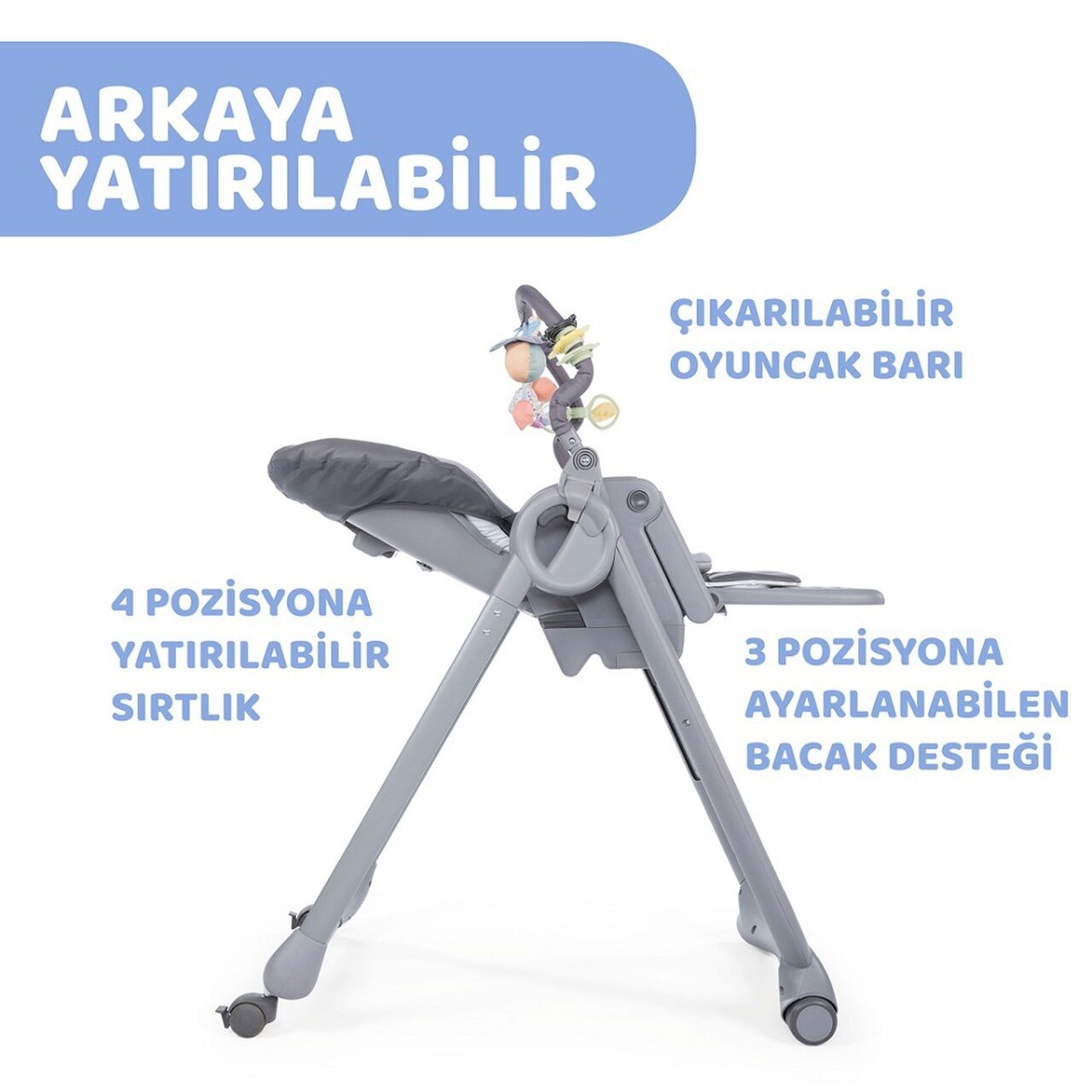 Chi̇cco Polly Magi̇c Relax Mama Sandalyesi̇ Grey Melange