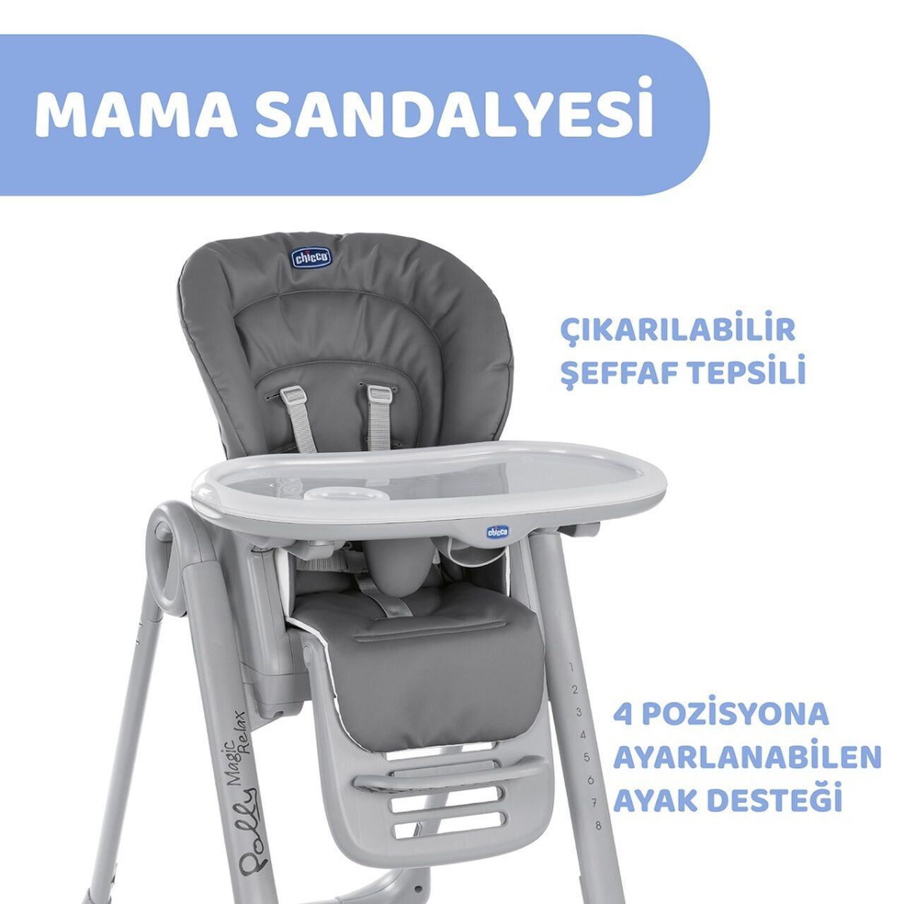 Chi̇cco Polly Magi̇c Relax Mama Sandalyesi̇ Grey Melange