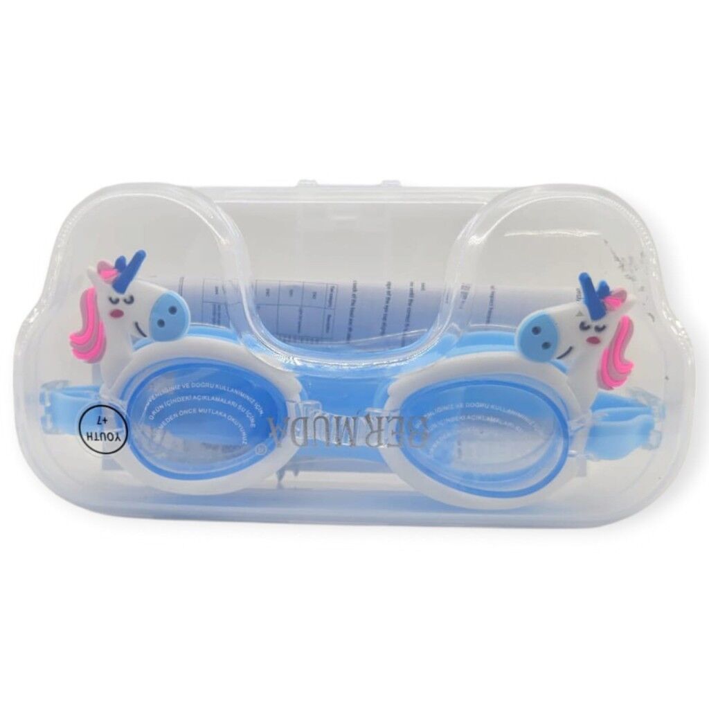 Çocuk Yüzücü Gözlüğü Si̇li̇kon Taşıma Çantalı Köpek Balığı - 9014