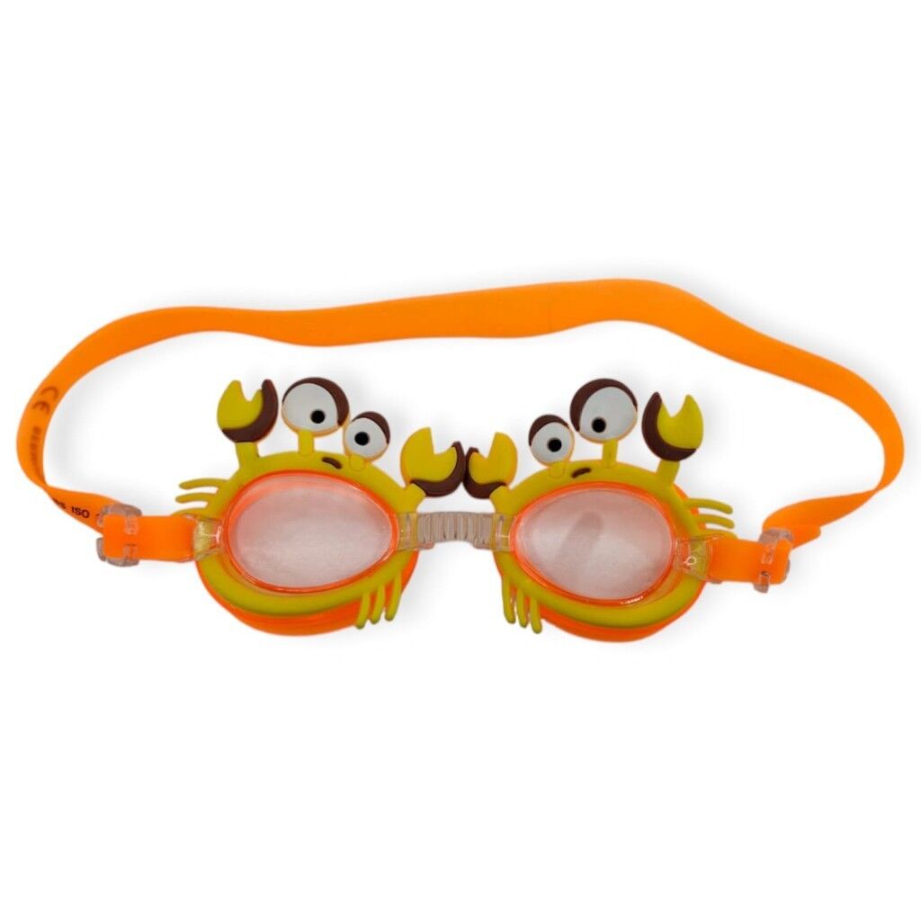Çocuk Yüzücü Gözlüğü Si̇li̇kon Taşıma Çantalı Turuncu Yengeç - 9014