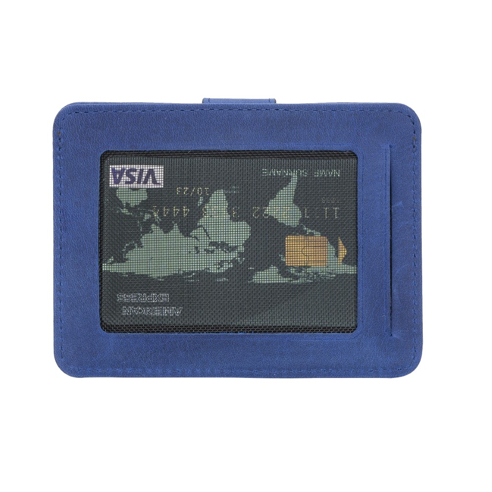 Çok Bölmeli̇ Sli̇m Deri̇ Kartlık Blw019 G21 Saks Mavi̇