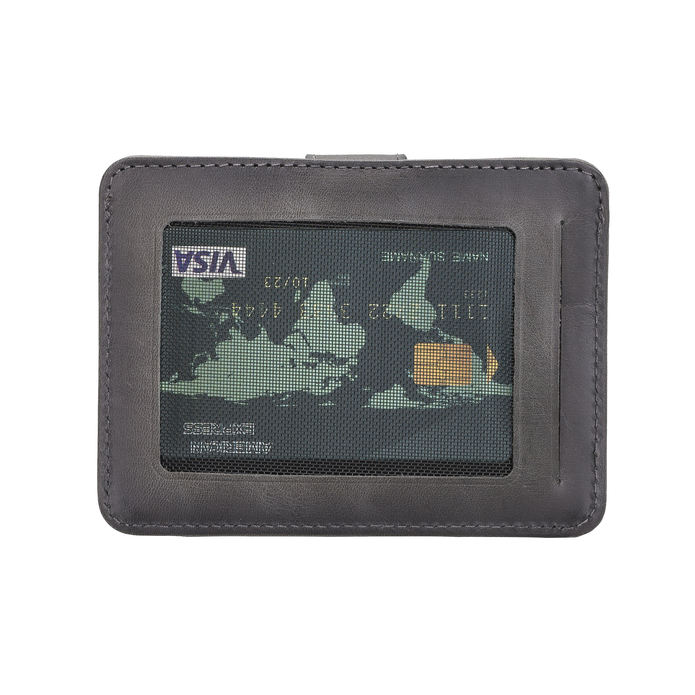 Çok Bölmeli̇ Sli̇m Deri̇ Kartlık Blw019 Tn18Ef Gri̇