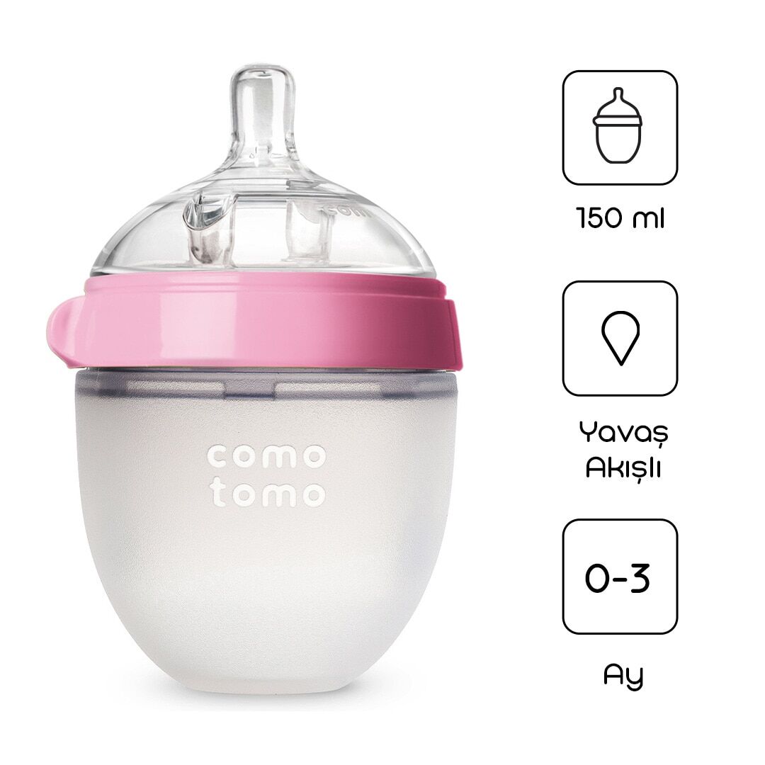 Comotomo Anti̇koli̇k Si̇li̇kon Bi̇beron 150 Ml 0-3 Ay Pembe