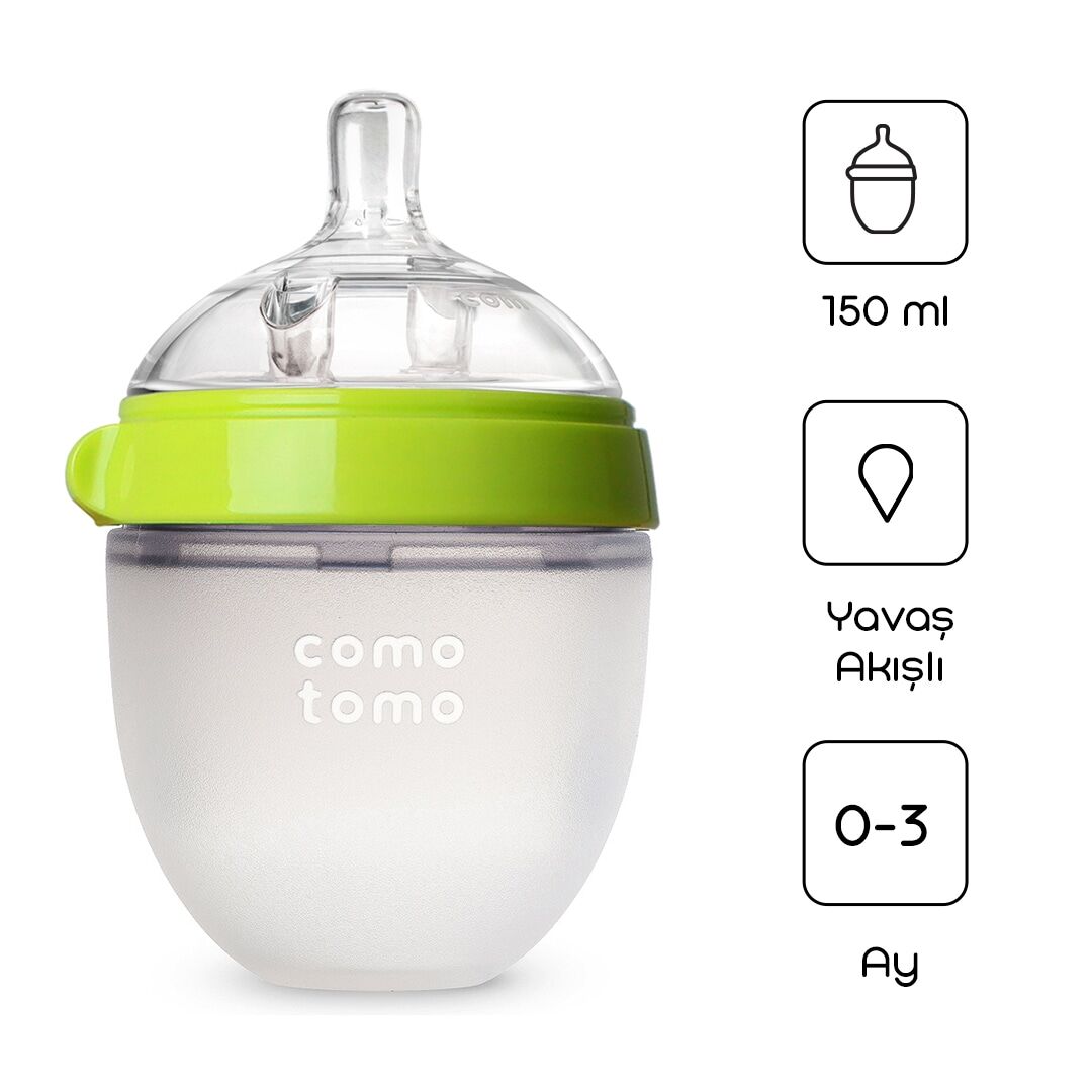 Comotomo Anti̇koli̇k Si̇li̇kon Bi̇beron 150 Ml 0-3 Ay Yeşi̇l
