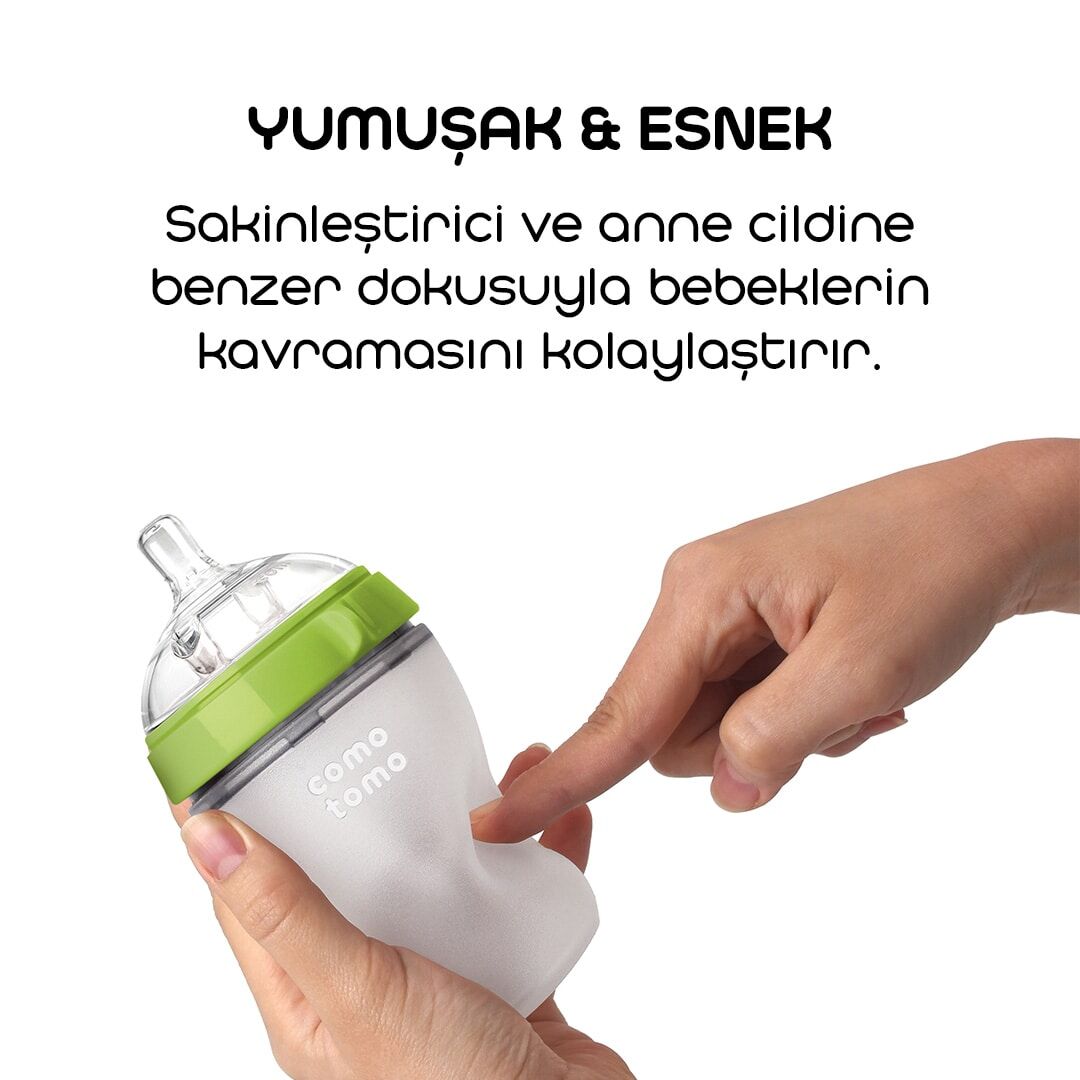 Comotomo Anti̇koli̇k Si̇li̇kon Bi̇beron 150 Ml 0-3 Ay Yeşi̇l