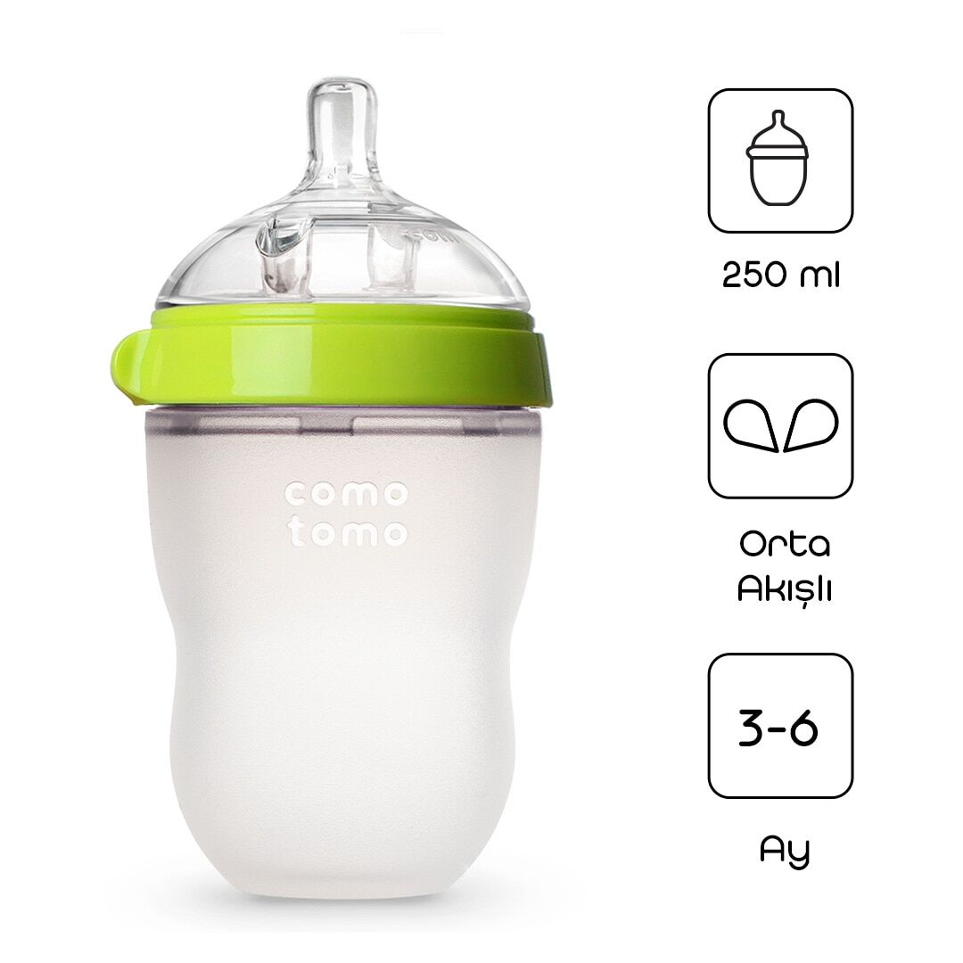 Comotomo Anti̇koli̇k Si̇li̇kon Bi̇beron 250 Ml 3-6 Ay Yeşi̇l