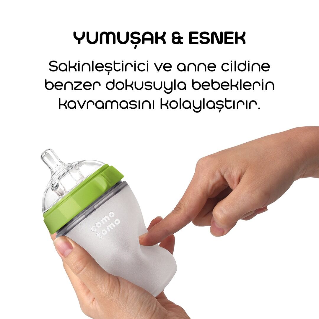 Comotomo Anti̇koli̇k Si̇li̇kon Bi̇beron 250 Ml 3-6 Ay Yeşi̇l