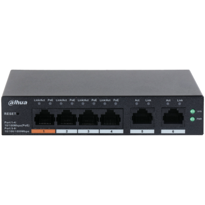 Dahua Cs4006-4Et-60 4 Port 4Xfe-2Xge Yöneti̇lebi̇li̇r 60W Poe Swi̇tch
