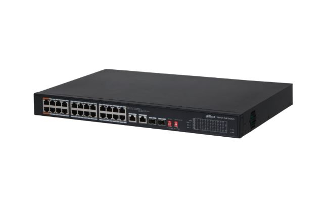 Dahua Pfs3226-24Et-240 24 Port 24Xfe-2Xge-2X1Ge/Sfp 240W Hi̇-Poe Swi̇tch