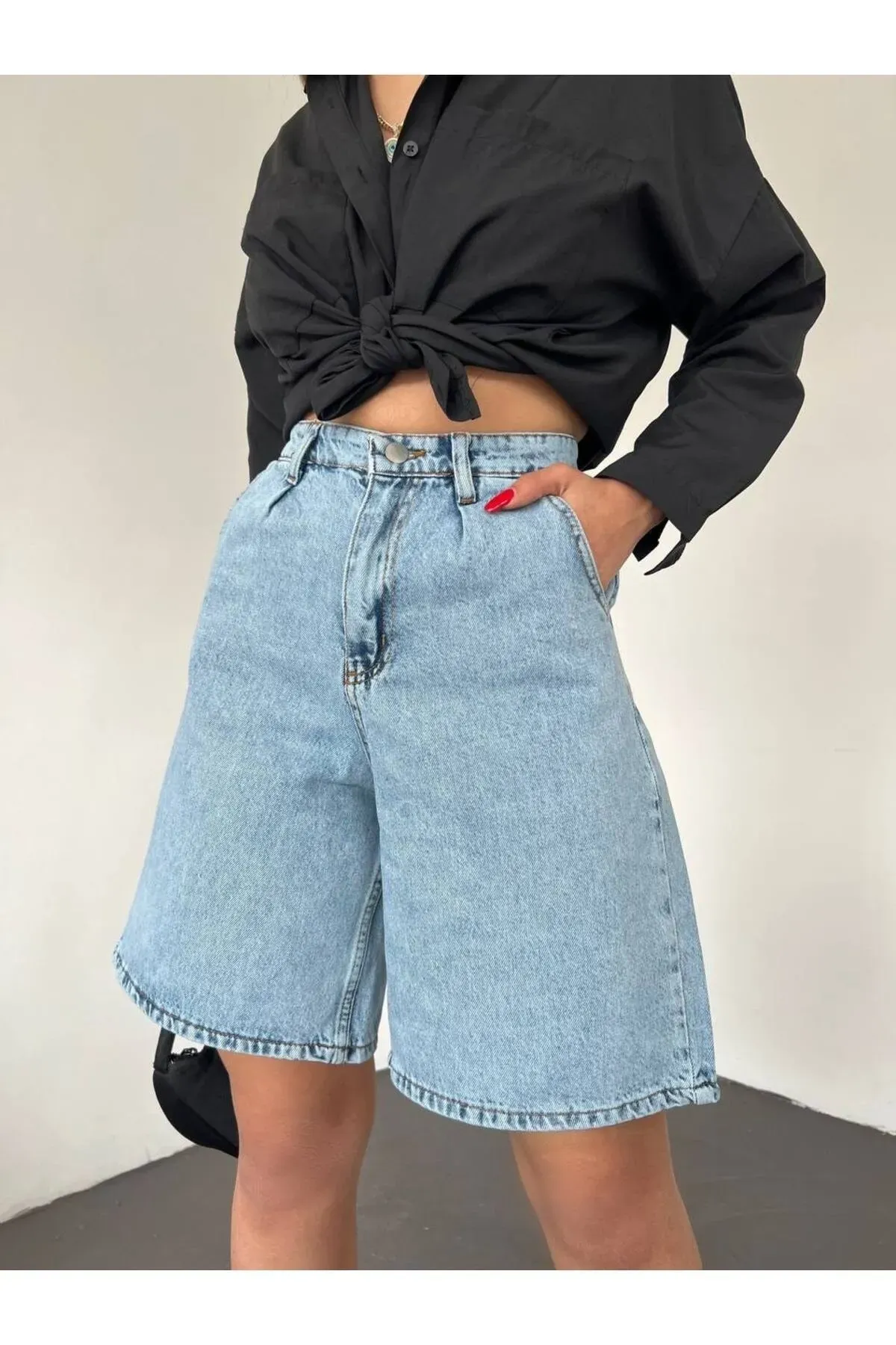 Deni̇m Şort Cepli̇