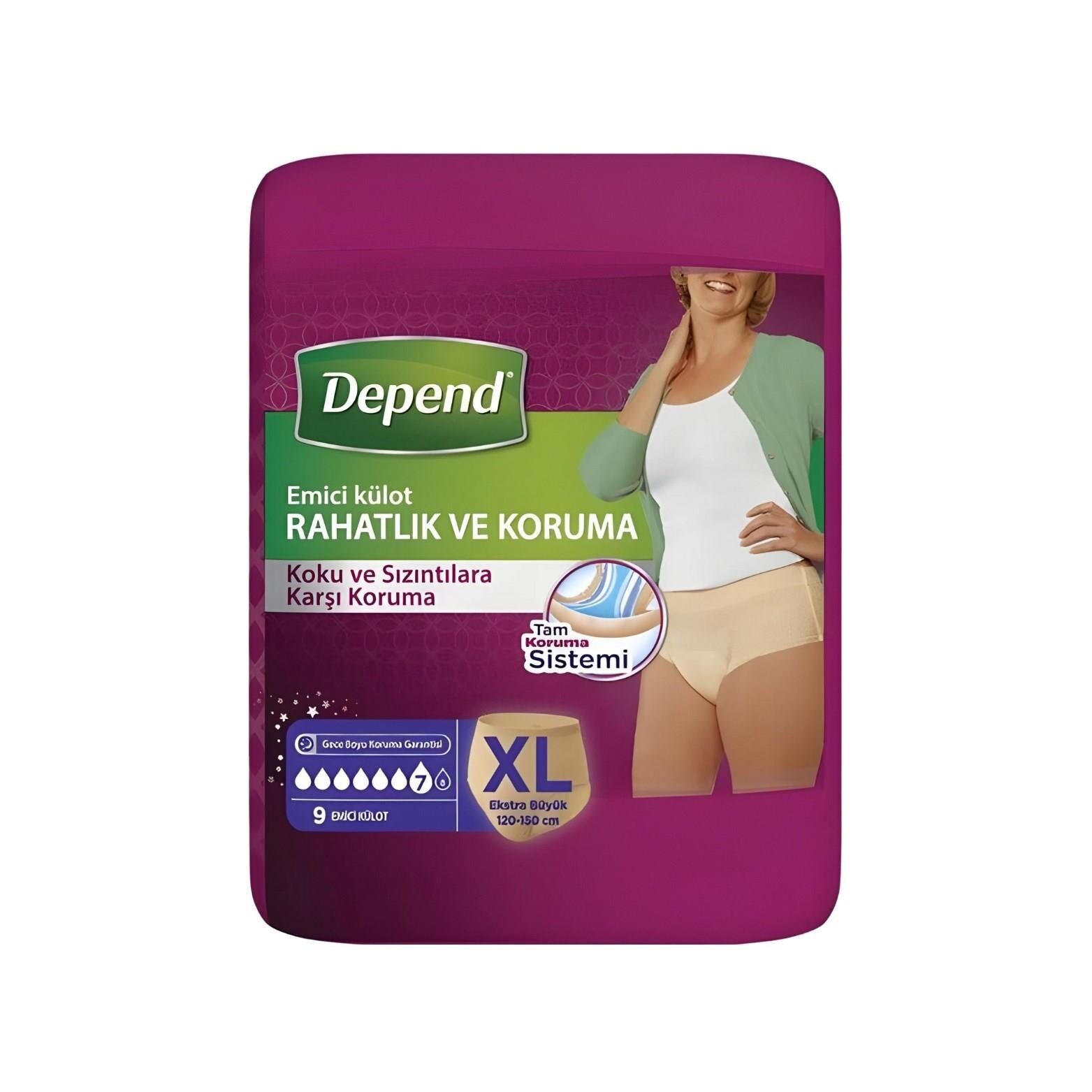 Depend Emi̇ci̇ Külot Extra Büyük Boy Kadın 9 Adet