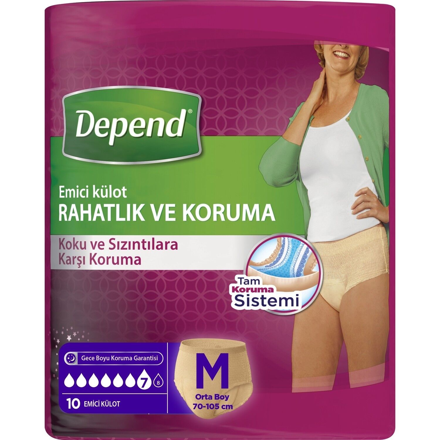 Depend Emi̇ci̇ Külot Orta Boy Kadın 10 Adet