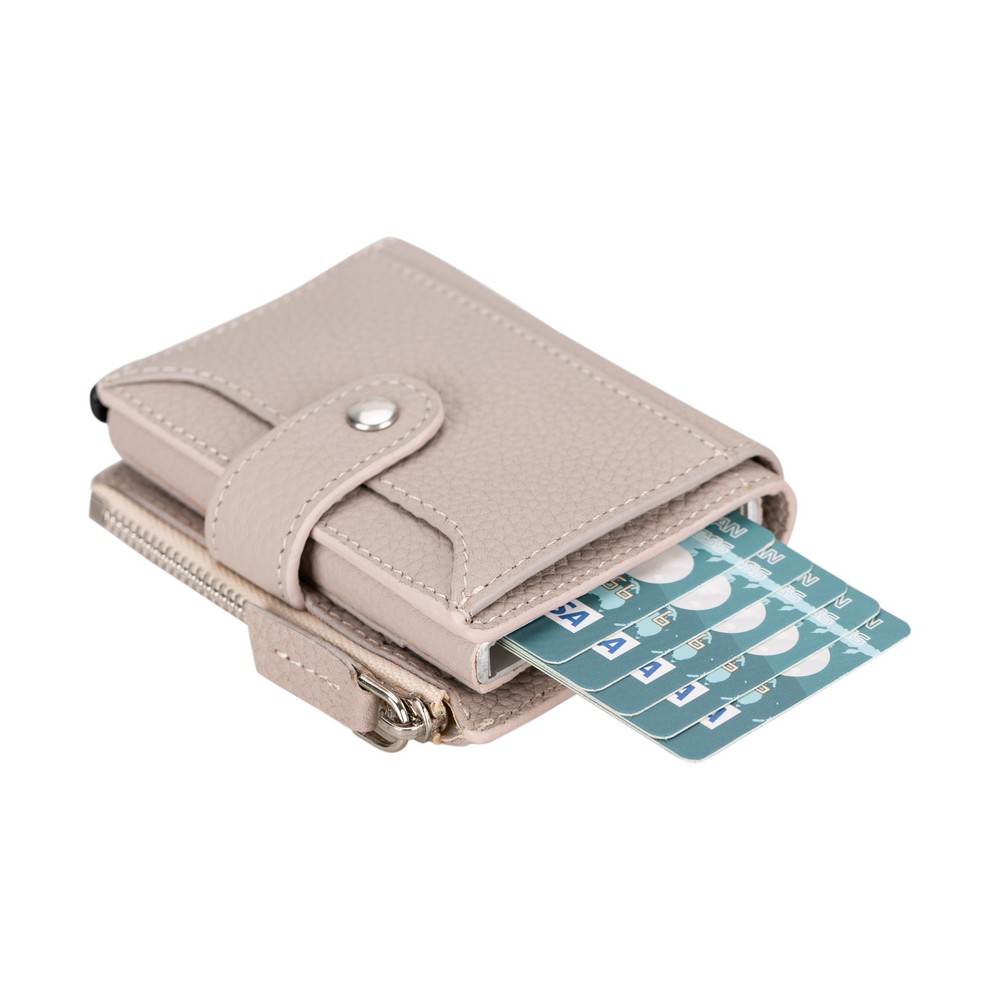 Deri̇ Cüzdan Ve Kartlık, Mekani̇zmalı, 10 Adet Kart Bölmeli̇, Bej