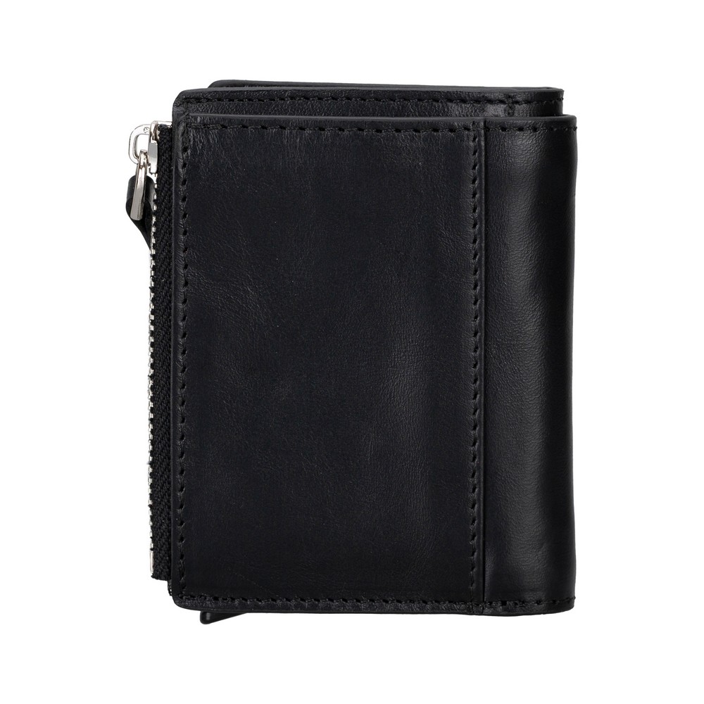 Deri̇ Cüzdan Ve Kartlık, Mekani̇zmalı, 10 Adet Kart Bölmeli̇, Si̇yah
