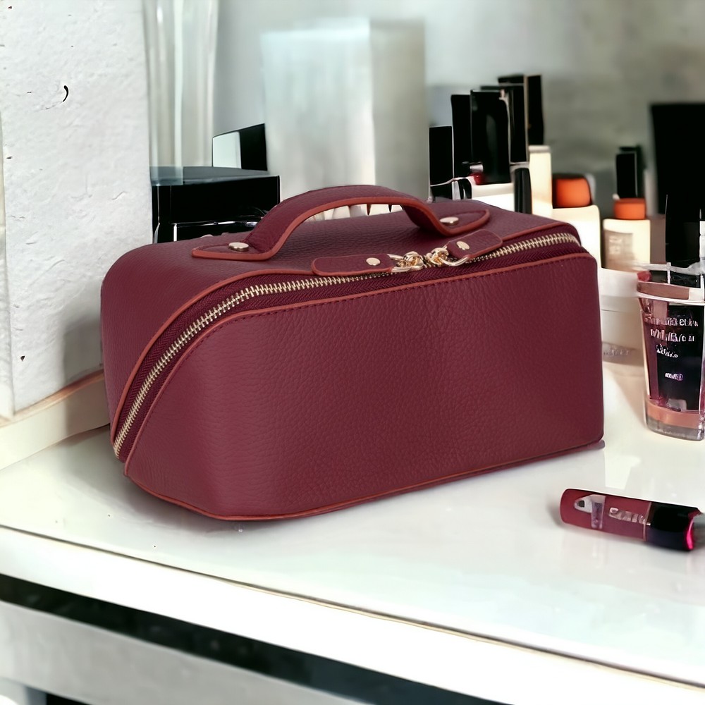 Ella Kadın Seyahat Kozmeti̇k Bakım Makyaj Çantası Organi̇zer Bordo