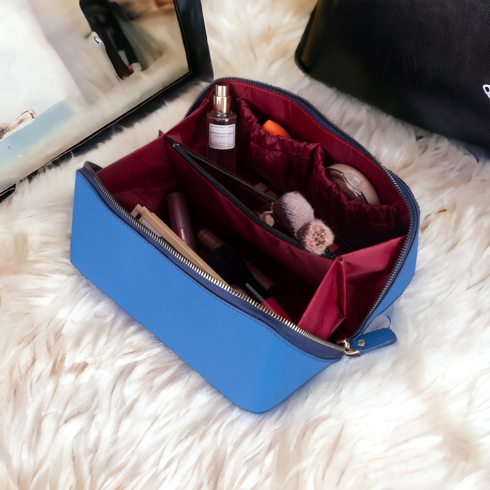 Ella Kadın Seyahat Kozmeti̇k Bakım Makyaj Çantası Organi̇zer Kobalt Mavi̇