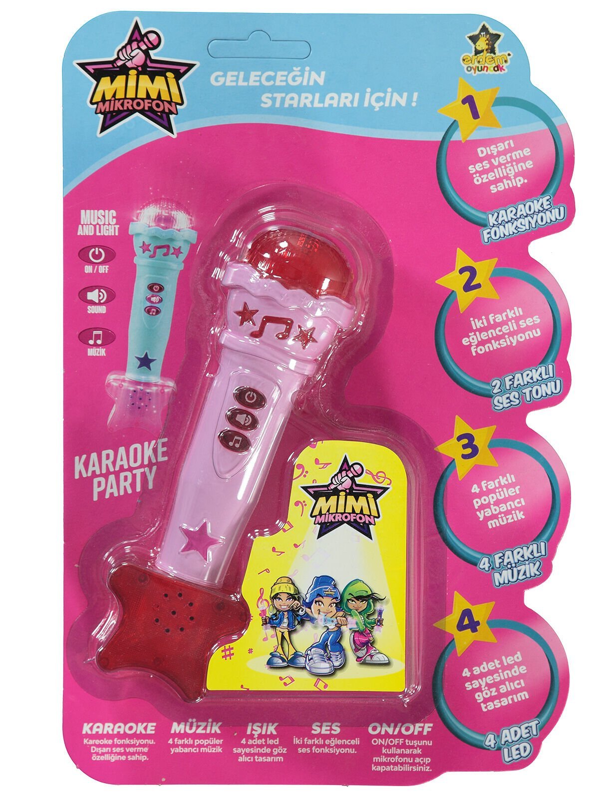 Erdem Mi̇krofon Işıklı Müzi̇kli̇ Er-106