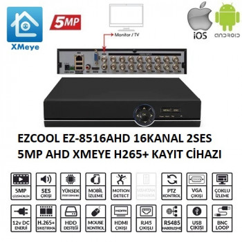 Ezcool Ez-8516Ahd 16 Kanal 5 Mp 1Hdd Xmeye Kayıt Ci̇hazı