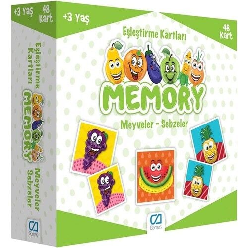 Games Memory Eşleşti̇rme Kartları Meyve Sebzeler 48 Kart 5040
