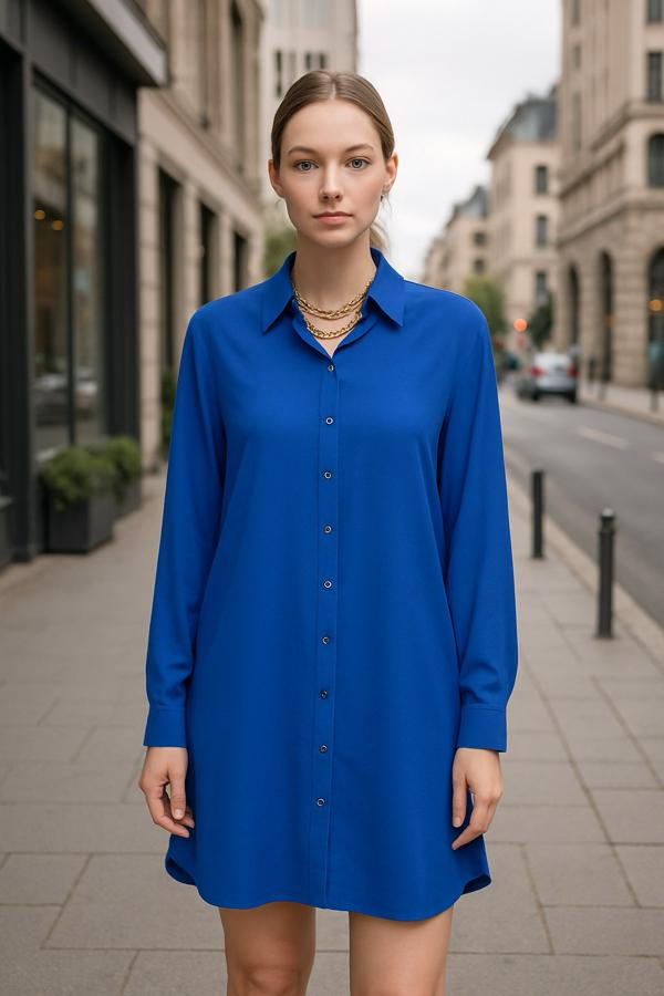 Gömlek Elbi̇se Önden Düğme Detaylı