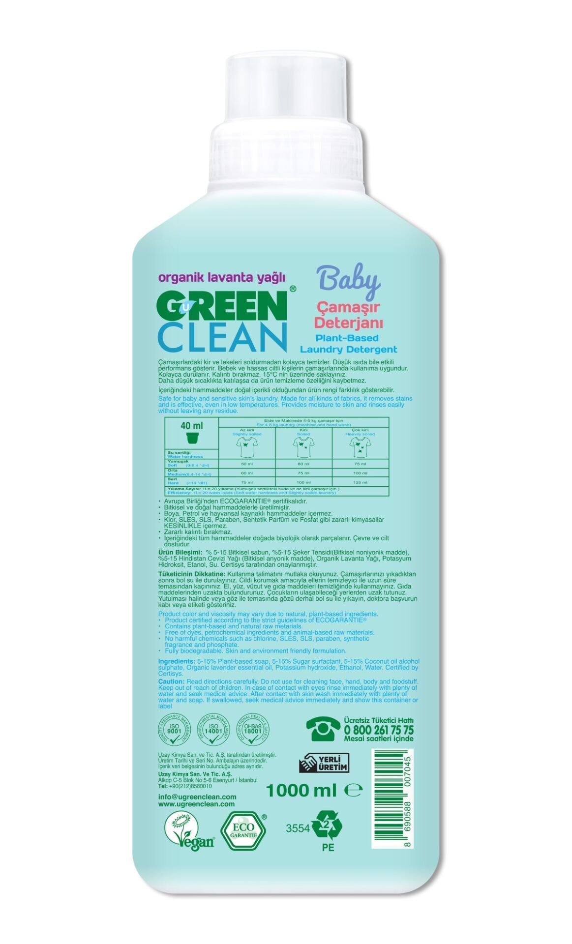 Green Clean Baby Bi̇tki̇sel Çamaşır Deterjanı 1000Ml