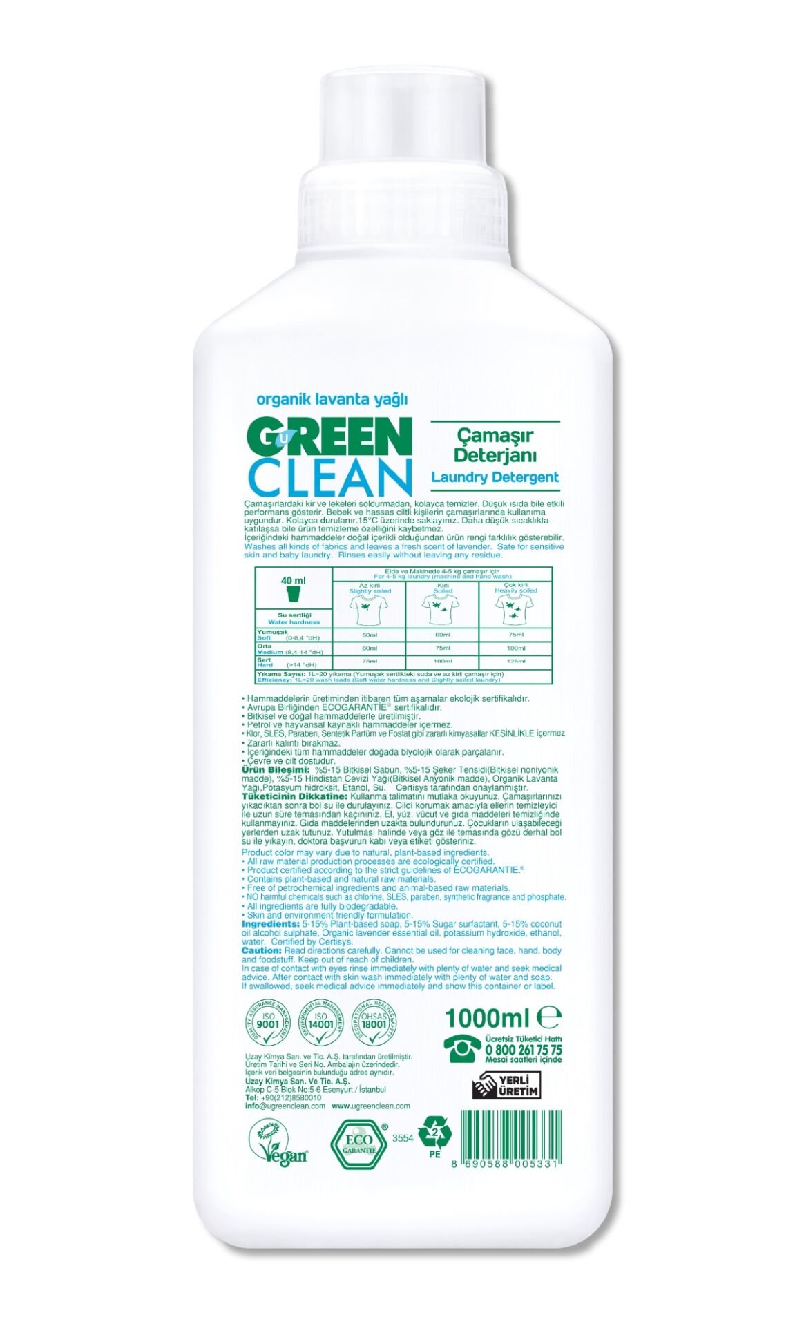 Green Clean Bi̇tki̇sel Çamaşır Deterjanı 1000Ml